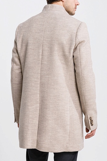 Кашемировое пальто Loro Piana logo-embroidered - Beige   
