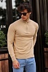 Мужской бежевый джемпер Lacoste Zip Neck