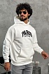 Белое худи Balenciaga Paris logo-embroidered