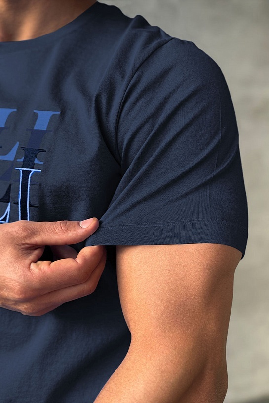 Мужская футболка Zilli тёмно-синего цвета