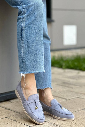 Женские замшевые лоферы Loro Piana Open Walk   