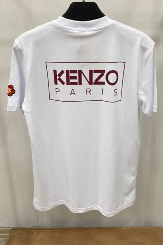 Белая мужская футболка Kenzo Paris logo-print