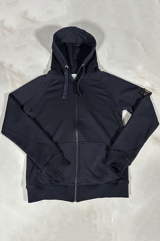 Тёмно-синяя кофта на молнии Stone Island compass-patch