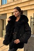 Женский чёрный пуховик с натуральным мехом Max Mara
