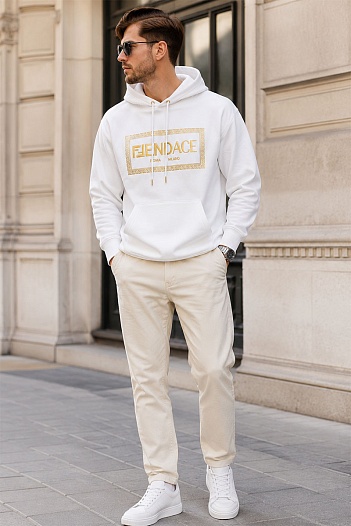 Белая мужская кофта Collaboration Fendi x Versace Fendace Logo   