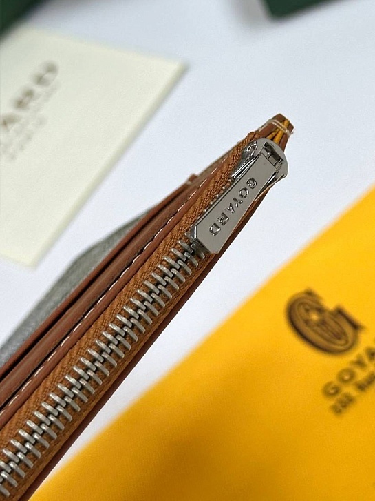 Кожаный кошелек Goyard Insert Louise Premium 21x11см - Brown