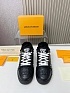 Кожаные кроссовки с мехом Louis Vuitton Trainer Premium - Black