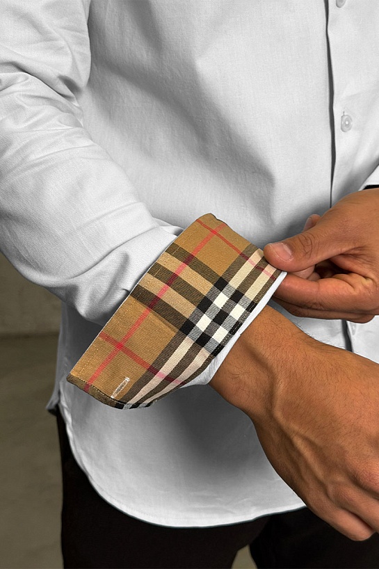 Мужская рубашка Burberry logo-embroidered - White