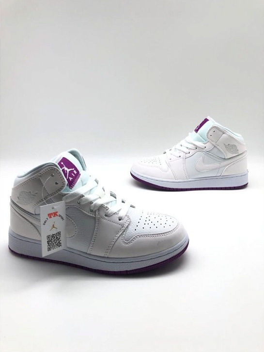 Женские кроссовки Nike Dunk High -  White / Purple
