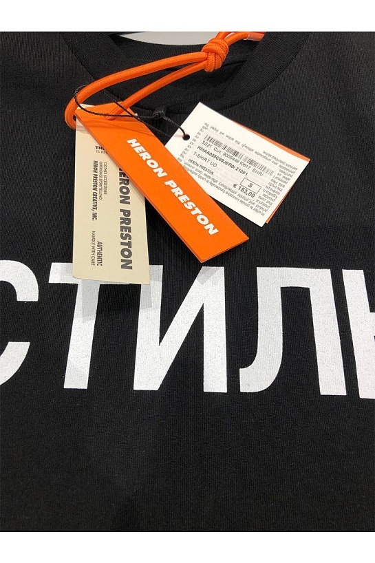 Чёрная оверсайз футболка Heron Preston "СТИЛЬ"