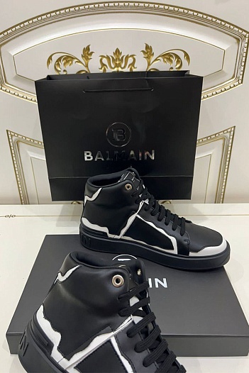 Кожаные кроссовки Balmain Paris High-Top   