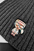 Мужская шапка серого цвета Karl Lagerfeld logo-patch