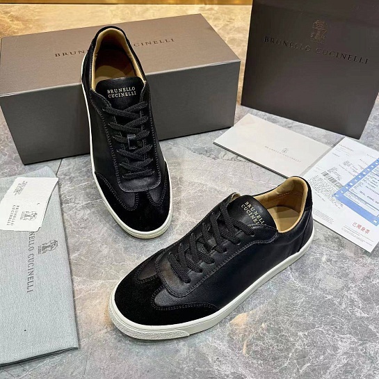 Мужские комбинированные кроссовки Brunello Cucinelli