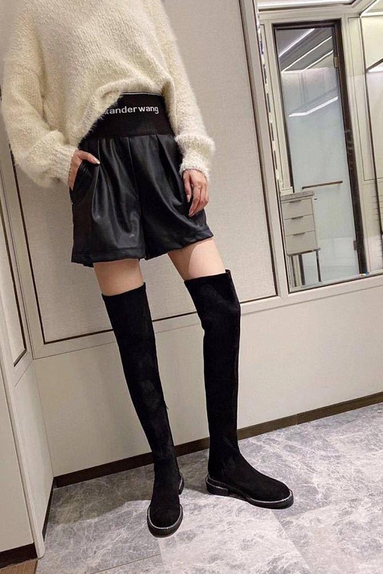 Женские замшевые ботфорты Givenchy чёрного цвета