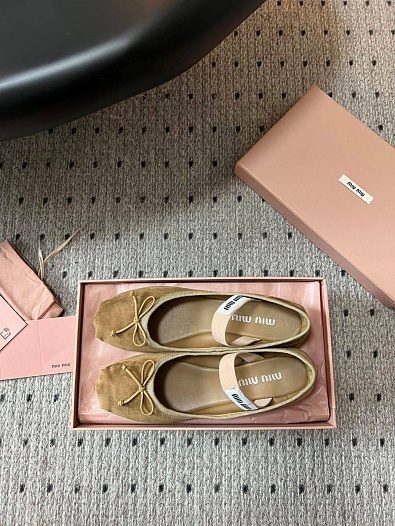 Женские замшевые балетки MIU MIU premium   