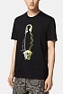 Мужская чёрная футболка Versace safety pin