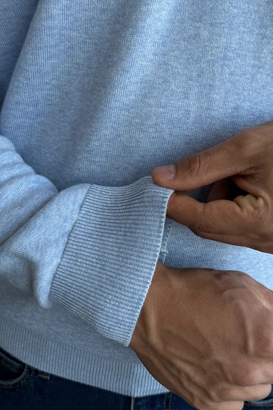 Мужской джемпер Tommy Hilfiger logo-embroidered - Blue