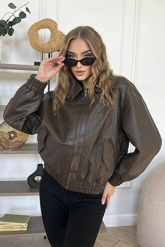 Женская куртка из эко кожи Bottega Veneta