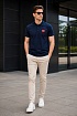 Мужское тёмно-синее поло Hugo Boss classic badge