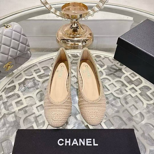 Женские балетки Chanel Premium - Beige   
