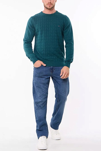 Мужской джемпер Tommy Hilfiger logo-embroidered - Green   