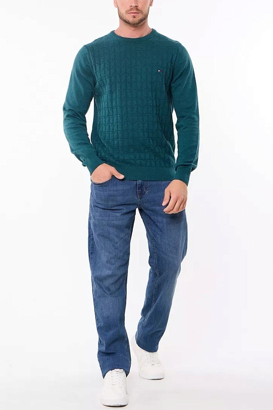 Мужской джемпер Tommy Hilfiger logo-embroidered - Green