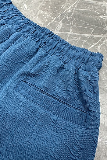 Шорты синего цвета Dior logo all-over embossed   