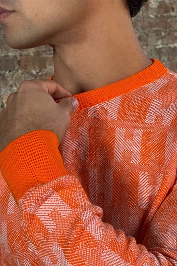 Мужская кофта Hermes оранжевого цвета   