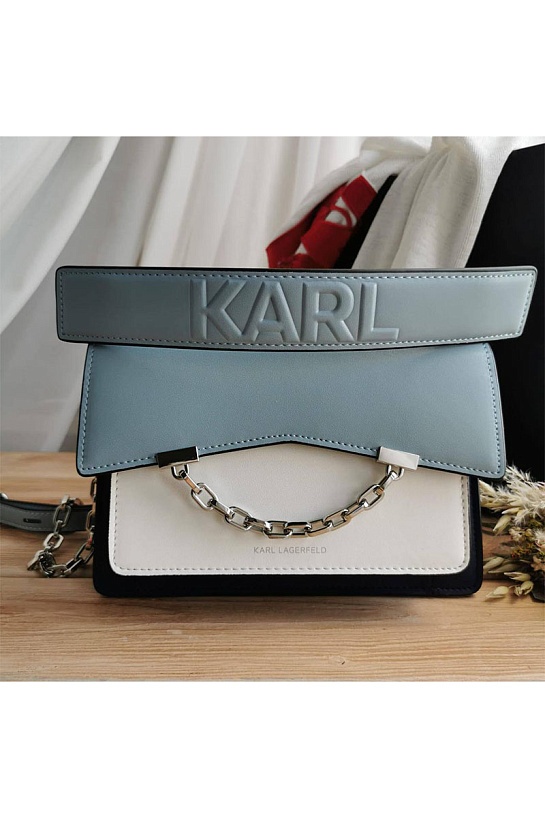Кожаная сумка-сетчел Karl Lagerfeld Seven 21x15 см