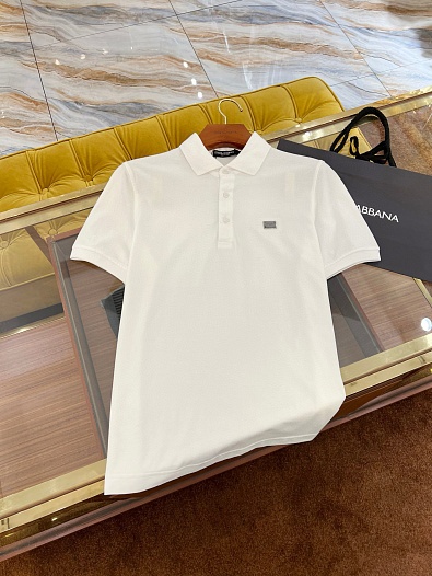 Мужское поло Dolce & Gabbana Premium - White   