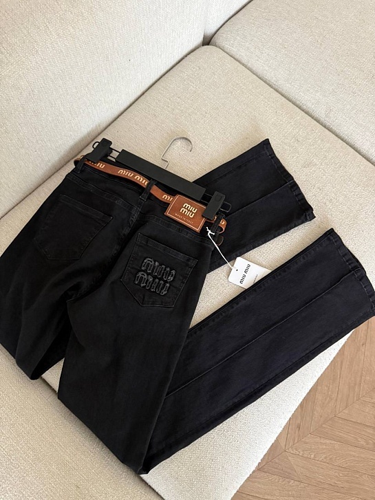 Женские джинсы клёш MIU MIU Premium - Black