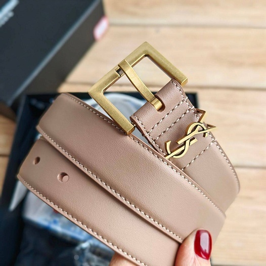 Кожаный ремень Yves Saint Laurent (ширина 3 см)   