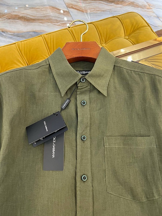 Льняная рубашка Dolce & Gabbana Premium - Khaki