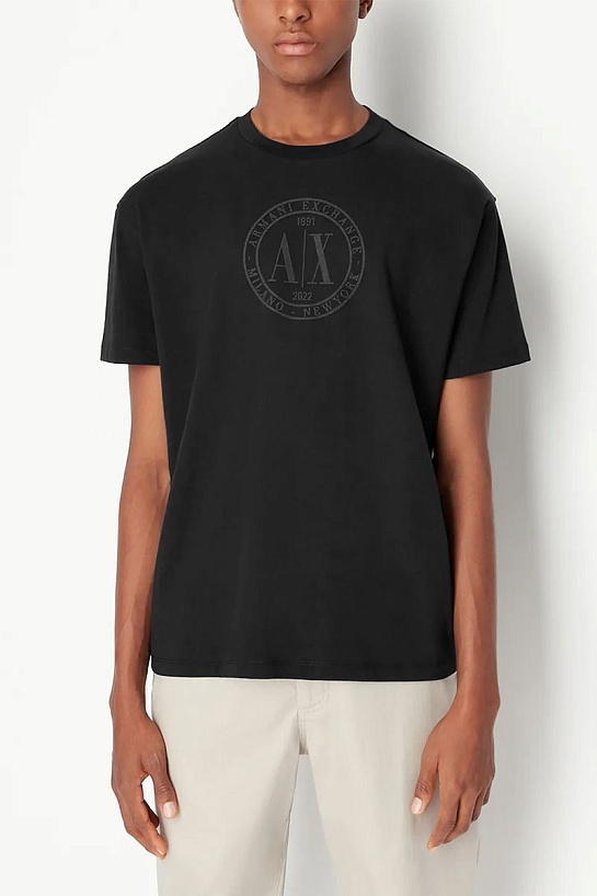 Футболка чёрного цвета Armani Exchange black logo