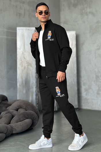 Чёрный спортивный костюм Polo Ralph Lauren "Bear"   