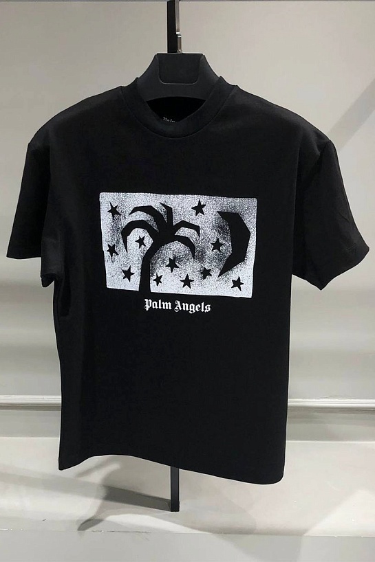 Чёрная футболка Palm Angels Nightsky logo-print