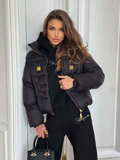 Женский костюм тройка на флисе Schiaparelli premium - Black   