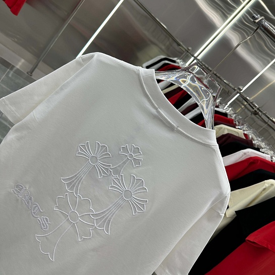 Белая оверсайз футболка Chrome Hearts Premium