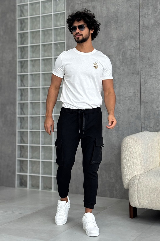 Мужские чёрные джоггеры Dolce&Gabbana cargo-pocket