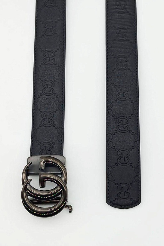 Брендовый кожаный ремень Gucci (ширина 3.8 см, длина 125 см)