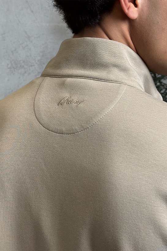 Бежевая кофта на молнии Brioni B-еmbroidery