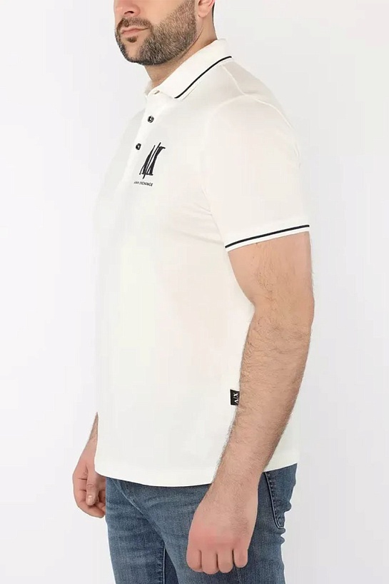 Белое поло Armani Exchange embroidered-logo