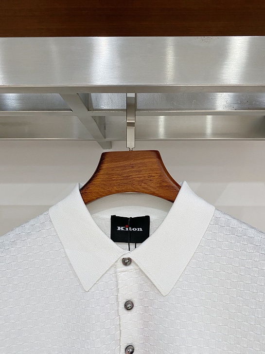 Мужское белое поло Kiton premium