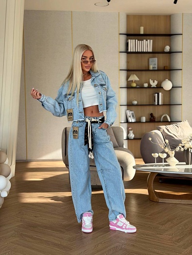 Женская джинсовая куртка MIU MIU premium   