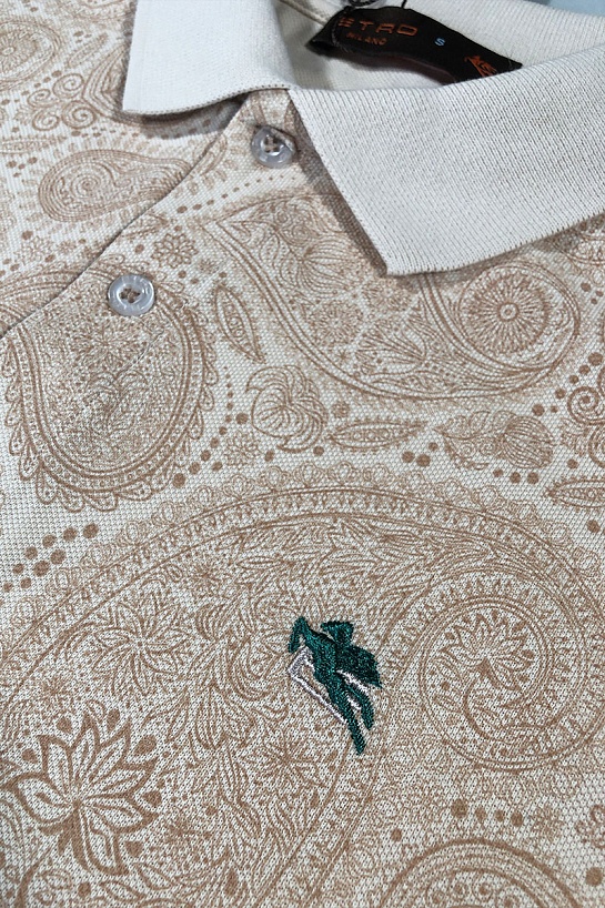 Классическое мужское поло Etro бежевого цвета