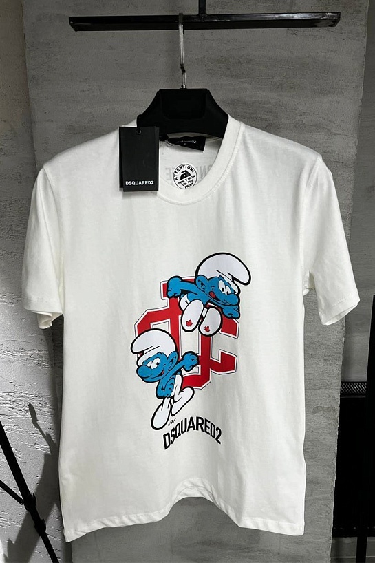 Белая футболка Dsquared2 smurfs graphic-print