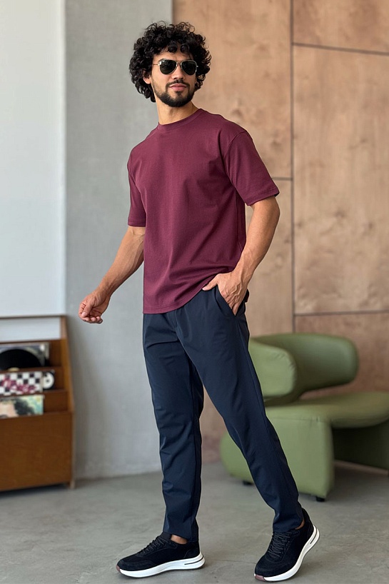 Мужская бордовая футболка Y-3 Yohji Yamamoto