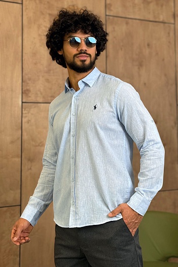 Мужская рубашка Роlо Ralрh Lаurеn голубого цвета   