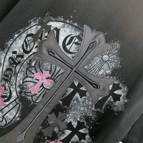 Чёрная оверсайз футболка Chrome Hearts Premium