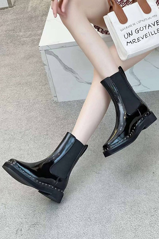 Женские ботинки Valentino с глянцевым эффектом